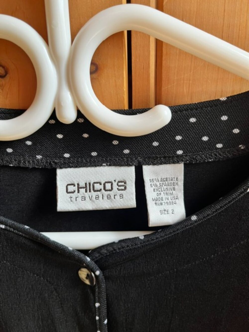 Buttoned black top. - Picture 2 of 3
